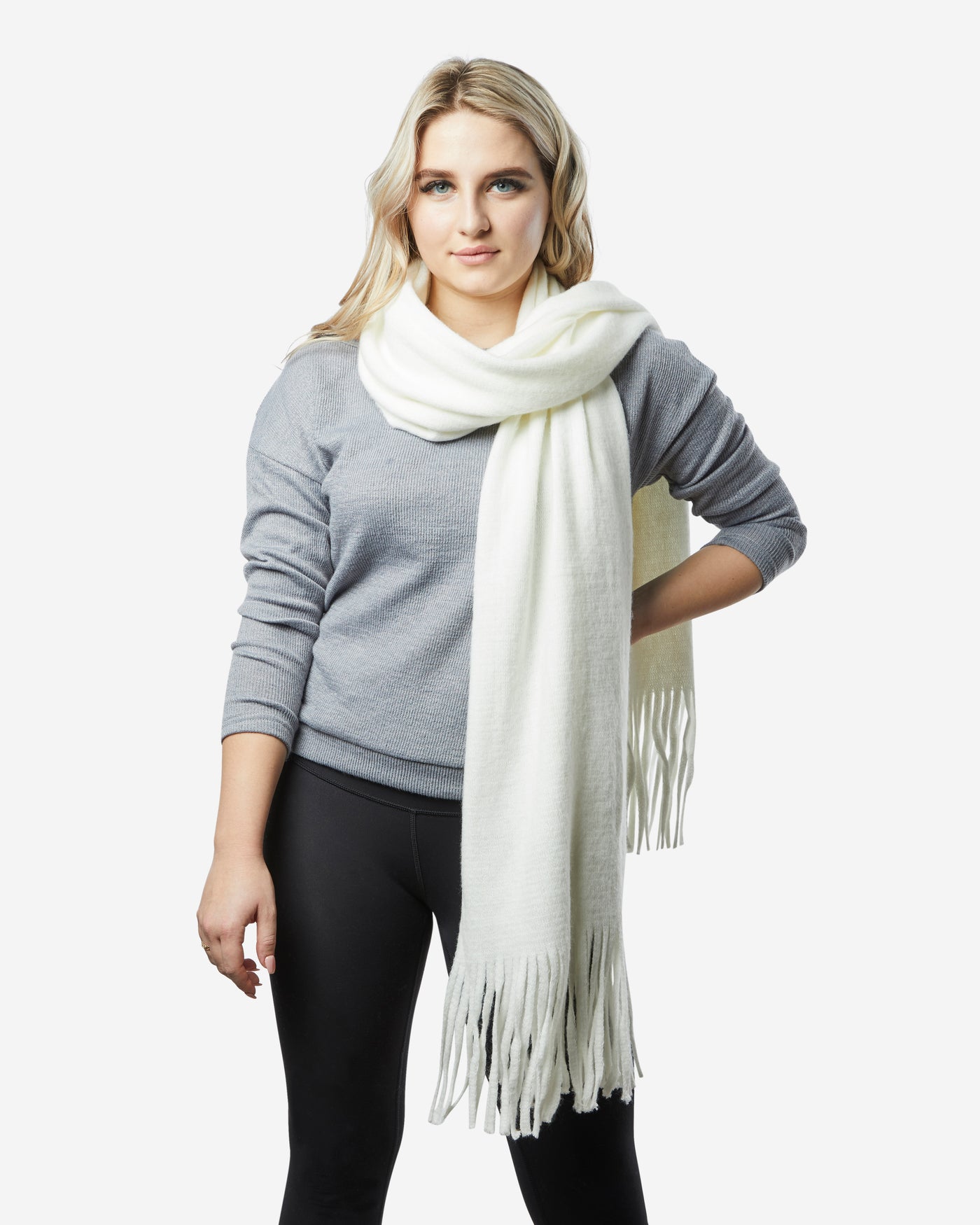 Cozy Scarf - Solid - White Cozy Scarves Joey James, The Label   