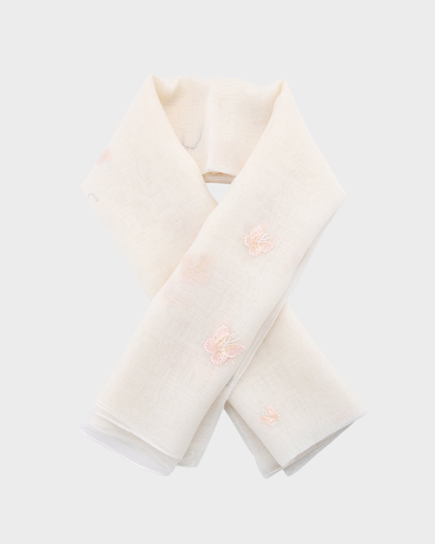 Butterfly Long Scarf - Lightweight - White Butterfly light weight long scarf Joey James, The Label   