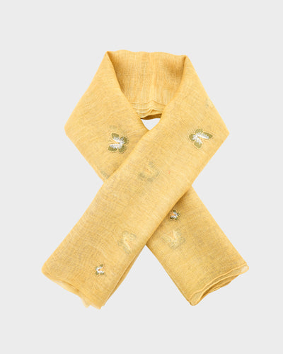 Butterfly Long Scarf- Lightweight - Yellow Butterfly light weight long scarf Joey James, The Label   