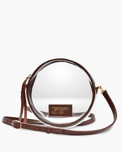 Isabelle Clear Circle Bag - Marrone Isabelle Clear Bag Joey James, The Label   