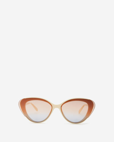 Oversized Cat Eye Sunglasses - Gold and Cream Frame with Gold Lens Sunglasses Joey James, The Label   