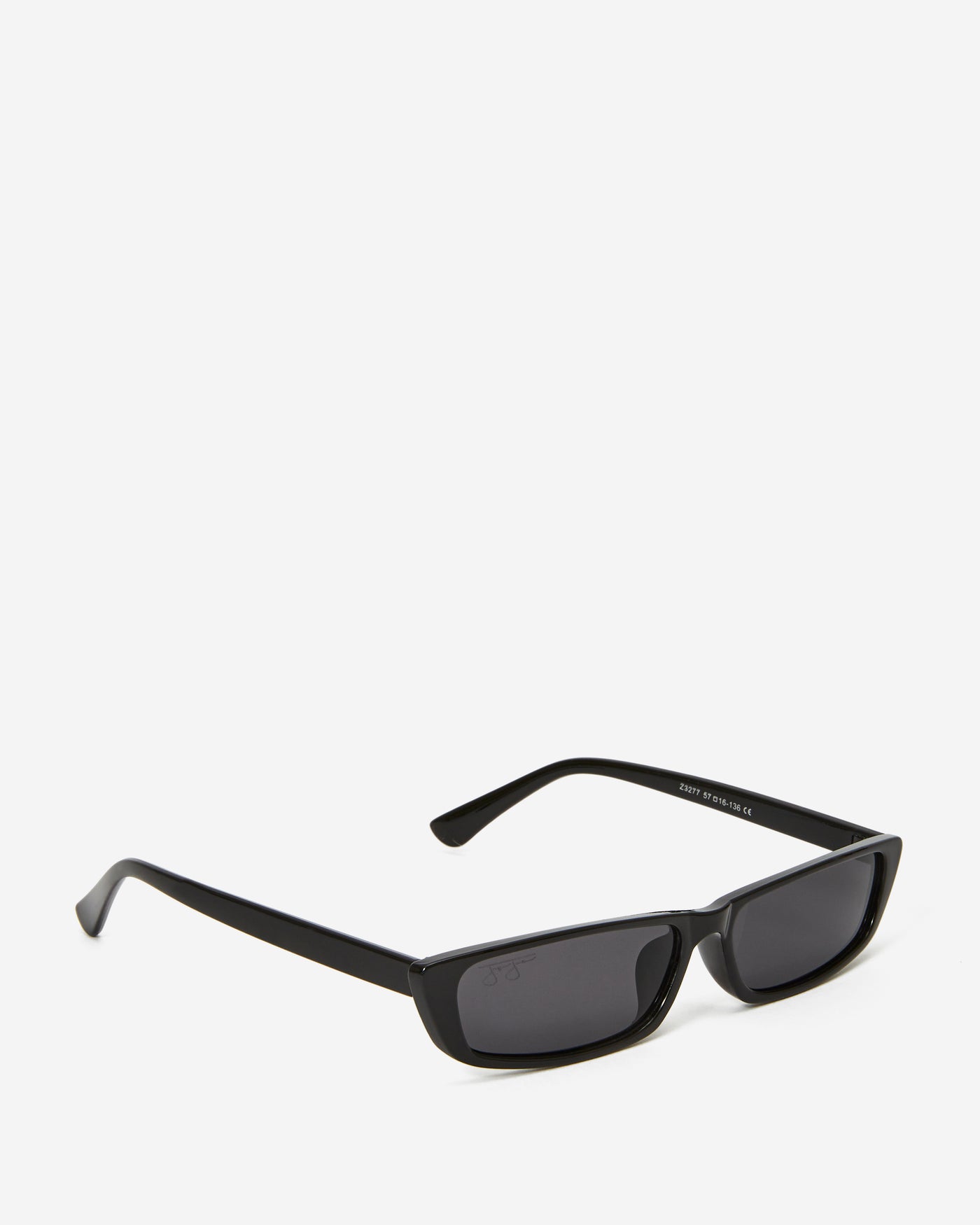 Slim Rectangle Sunglasses - Black Frame with Smoke Lens Sunglasses Joey James, The Label   