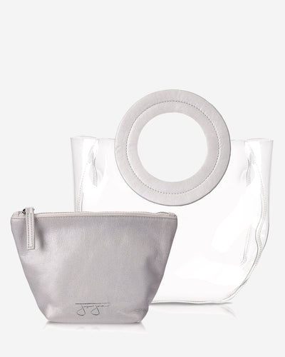 Lacey Bag - Silver Lacey Clear Bag Joey James, The Label   