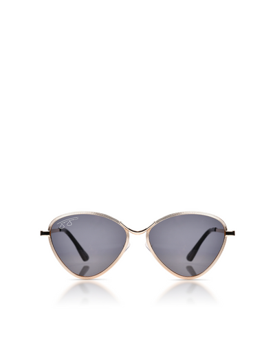 Textured Metal Cat Eye Sunglasses - Gold Frame with Smoke Lens Sunglasses Joey James, The Label   