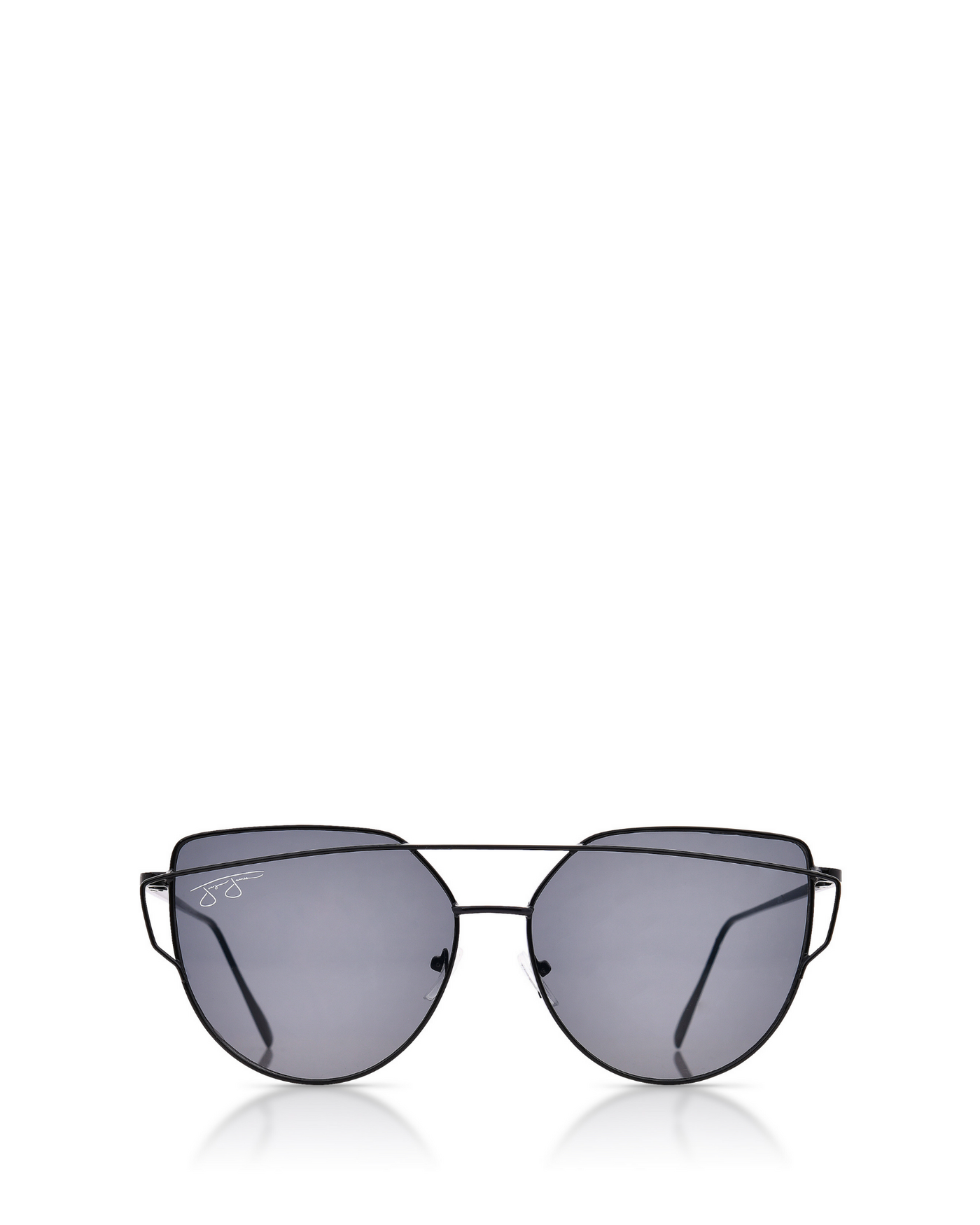 Oversized Aviator Sunglasses - Black Metal Frame with Black Lens Sunglasses Joey James, The Label   