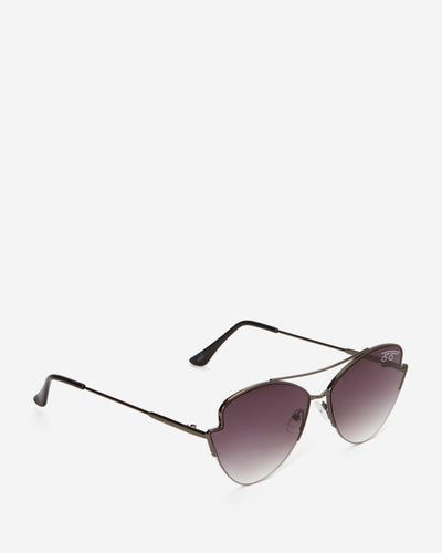 Geometric Aviator Sunglasses - Gunmetal Frame with Smoke Lens Sunglasses Joey James, The Label   